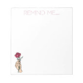Remind Me Hand Held Red Rose ノートパッド (正面)