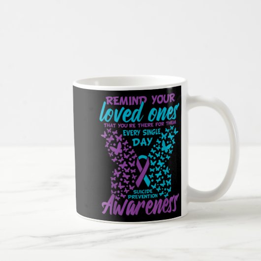 Remind Your Loved Ones Suicide Prevention Awarenes コーヒーマグカップ (右)