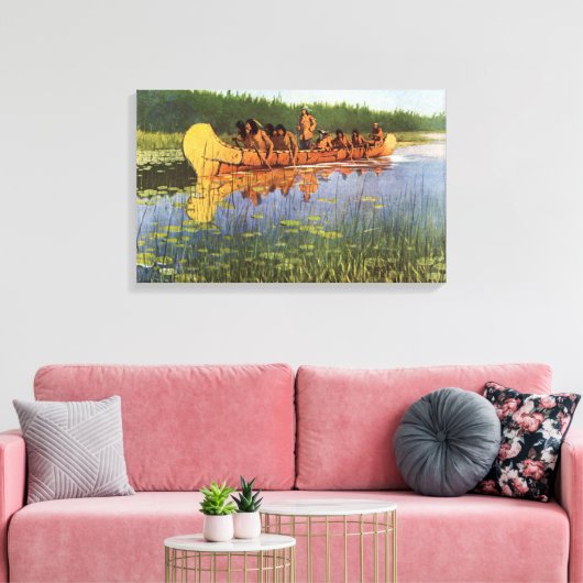 Remington素晴らしによる探検家、ヴィンテージパイオニア キャンバスプリント (インサイチュ (リビング))