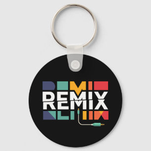 Remix Audio DJミュージック レトロ幾何学グラフィック キーホルダー