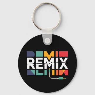 Remix Audio | DJミュージック レトロ幾何学グラフィック キーホルダー