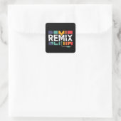 Remix Audio | DJミュージック レトロ幾何学グラフィック スクエアシール (バッグ)
