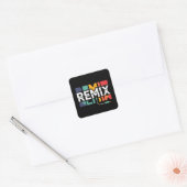 Remix Audio | DJミュージック レトロ幾何学グラフィック スクエアシール (封筒)