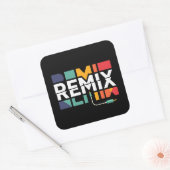 Remix Audio | DJミュージック レトロ幾何学グラフィック スクエアシール (封筒)