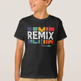 Remix Audio | DJ ミュージック レトロ ジオメトリック グラフィック Tシャツ