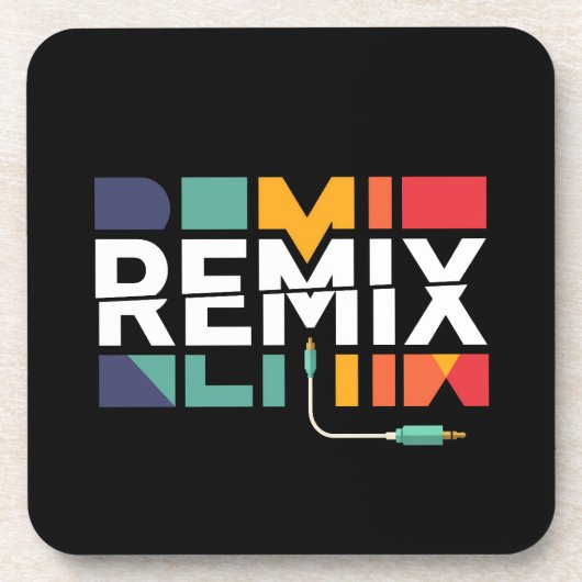 Remix Audio | DJ Music Retro Geometric Graphic コースター (正面)