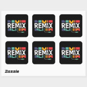 Remix Audio | DJ Music Retro Geometric Graphic スクエアシール (シート)