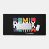 Remix Audio | DJ Music Retro Geometric Graphic デスクマット (キーボード&マウス)