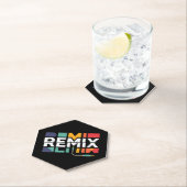 Remix Audio | DJ Music Retro Geometric Graphic ペーパーコースター (インサイチュ)