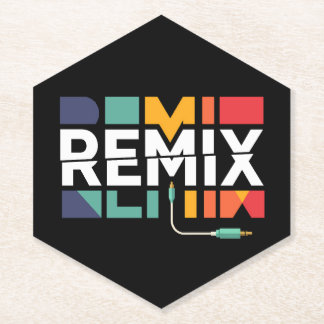 Remix Audio | DJ Music Retro Geometric Graphic ペーパーコースター