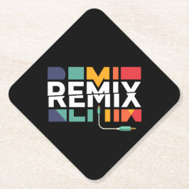 Remix Audio | DJ Music Retro Geometric Graphic ペーパーコースター