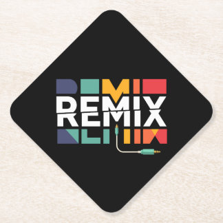 Remix Audio | DJ Music Retro Geometric Graphic ペーパーコースター