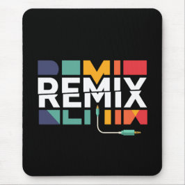 Remix Audio | DJ Music Retro Geometric Graphic マウスパッド