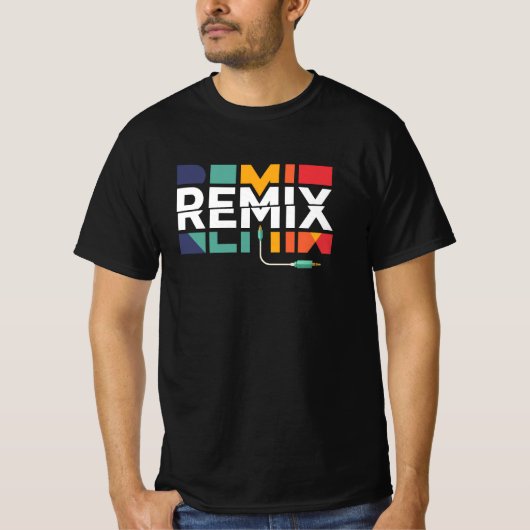 Remix Audio | DJ Music Retro Geometric Graphic Tシャツ (正面)