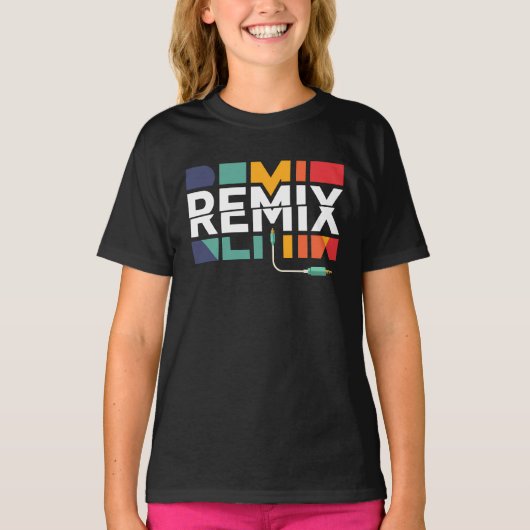 Remix Audio | DJ Music Retro Geometric Graphic Tシャツ (正面)