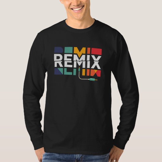 Remix Audio | DJ Music Retro Geometric Graphic Tシャツ (正面)