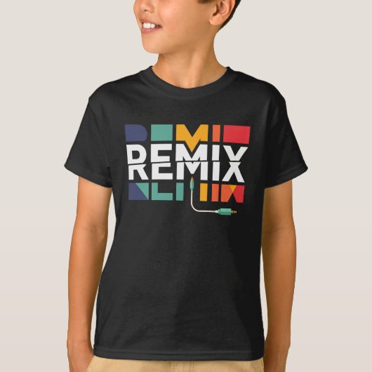 Remix Audio | DJ Music Retro Geometric Graphic Tシャツ (正面)