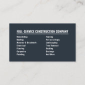 Remodeling Specialist Modern Charcoal and Silver 名刺 (裏面)