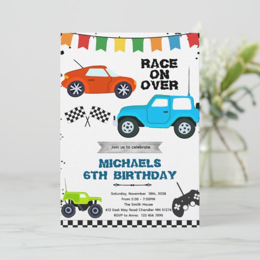 Remote Control Cars party invitation 招待状 (スタンド正面)