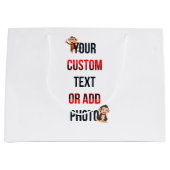 Remove This Design & Add Your Own Design Glossy ラージペーパーバッグ (正面)