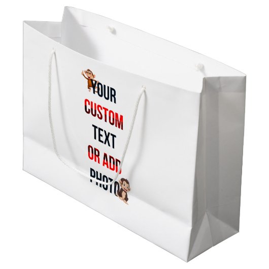 Remove This Design & Add Your Own Design Glossy ラージペーパーバッグ (正面アングル)