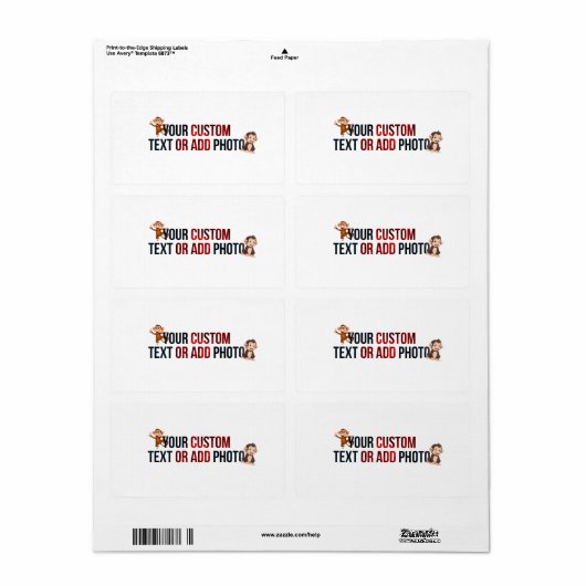 Remove This Design & Add Your Own Design Shipping ラベル (フルシート)