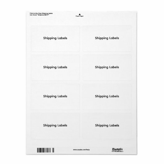 Remove This Text & Add Your Own Design Shipping ラベル (フルシート)