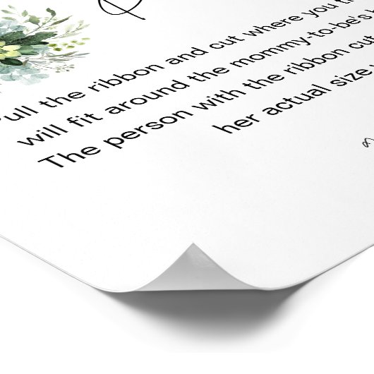 REMY彼女の腹の赤ちゃんシャワーゲームの大きさ ポスター (角)