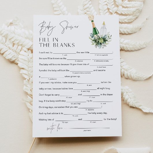 REMY Baby Shower Libsゲーム空白のに5x7を埋める 招待状