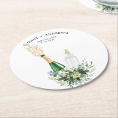 REMY Poppinボトルベビーシャワー ラウンドペーパーコースター (アングル)