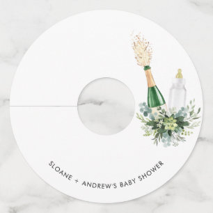 REMY Poppinボトルベビーシャワー ワイングラスタグ