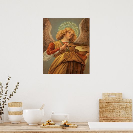 Renaissance Angel Playing Violin Melozzo da Forli ポスター (キッチン)