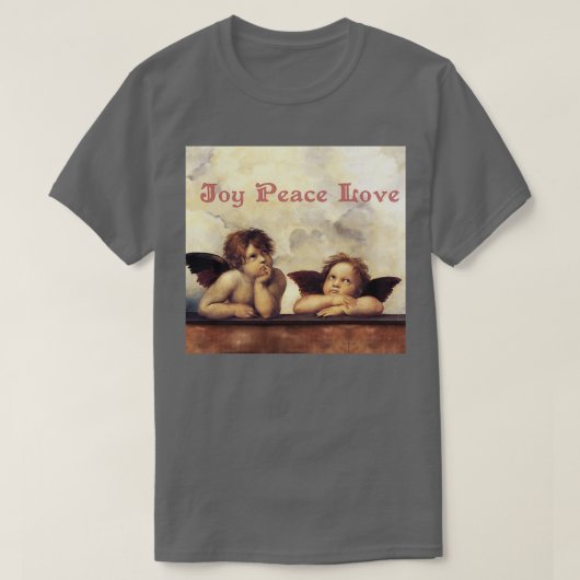 RENAISSANCE ANGELS Winged Cherubs Joy Peace Love Tシャツ (デザイン正面)