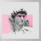 renaissance david sculpture stylish t-shirt and ap ポスター (正面)