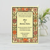 Renaissance Era Fruit & Floral Woodcut Wedding 招待状 (スタンド正面)