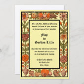 Renaissance Era Fruit & Floral Woodcut Wedding 招待状 (正面/裏面)