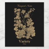 Renaissance Era Golden Grapevine ワインラベル (シングルラベル)