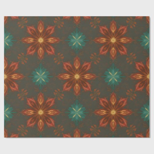 Renaissance-Inspired Christmas Floral ラッピングペーパー (フラット)