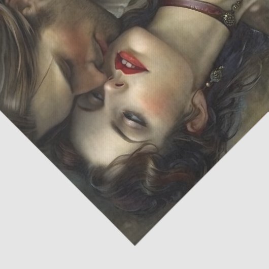 Renaissance Lovers Passionate Kiss Decoupage 薄葉紙 (詳細)