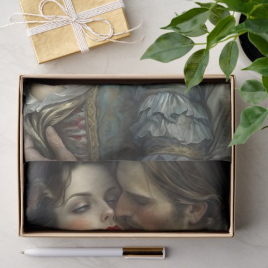 Renaissance Lovers Passionate Kiss Decoupage 薄葉紙 (ギフト)