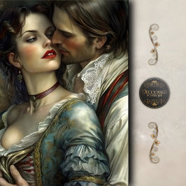 Renaissance Lovers Passionate Kiss Decoupage 薄葉紙