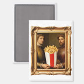Renaissance Men Holding Modern French Fries マグネット (正面/裏面)