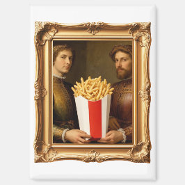 Renaissance Men Holding Modern French Fries マグネット