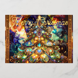 Renaissance Merry Christmas Tree Gold Foil 箔シーズンカード