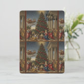Renaissance Nativity Santa Christmas Card 5x7 シーズンカード (スタンド正面)