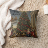 Renaissance Nativity Santa Christmas Tree クッション (ブランケット)