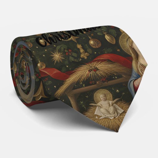 Renaissance Nativity Santa Silk Finish Tie ネクタイ (ロール)