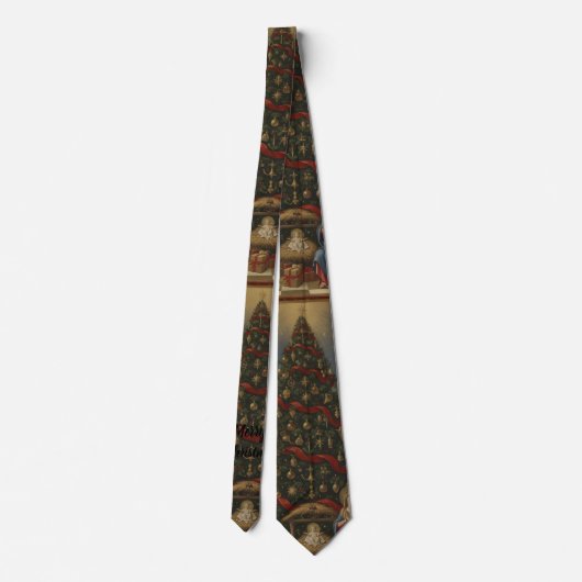 Renaissance Nativity Santa Silk Finish Tie ネクタイ (裏面)