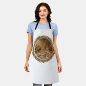 Renaissance Painting Parody Man Eating Sushi エプロン (着用した状態)