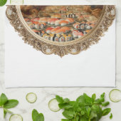 Renaissance Painting Parody Man Eating Sushi キッチンタオル (折り畳み)